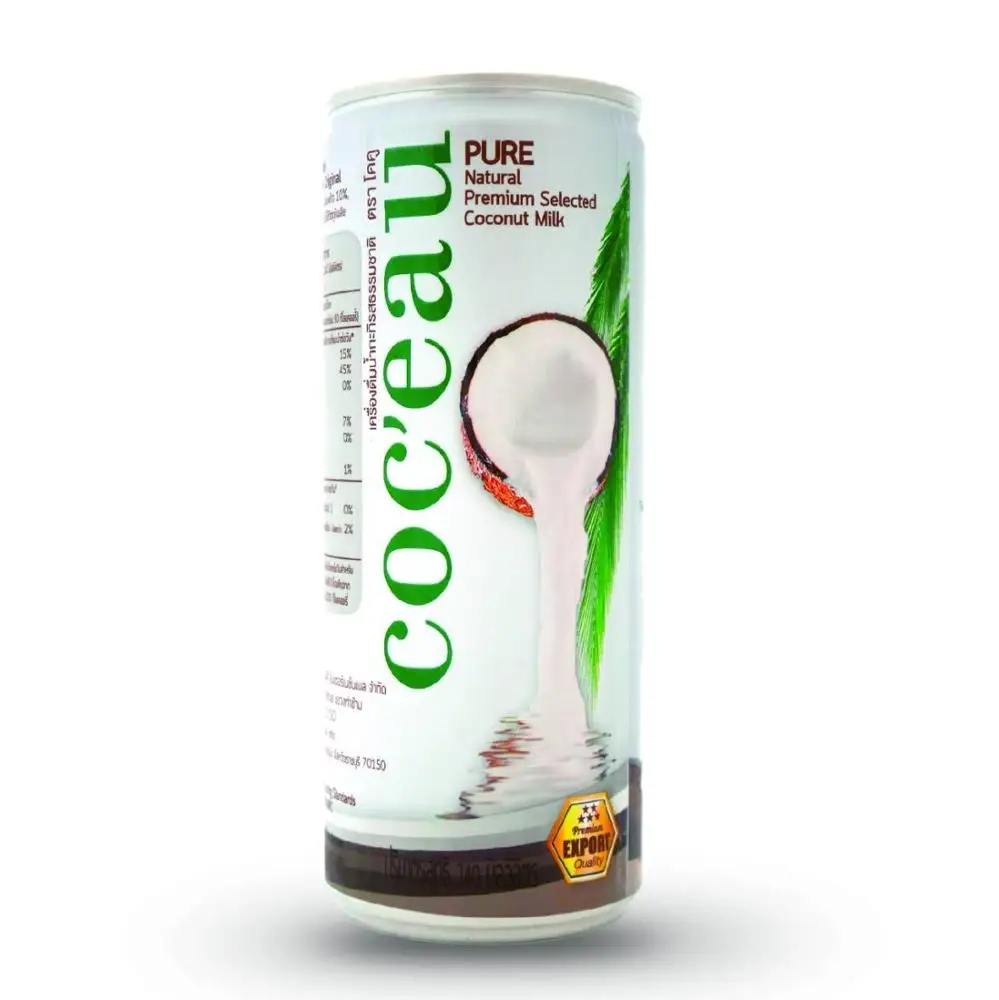 Coconut milk drink with Nata De Coco & Real Fruits Sterilized in canned Smoothie Falooda Rose Coco Mango Durian Orange Coconut (62019056432)