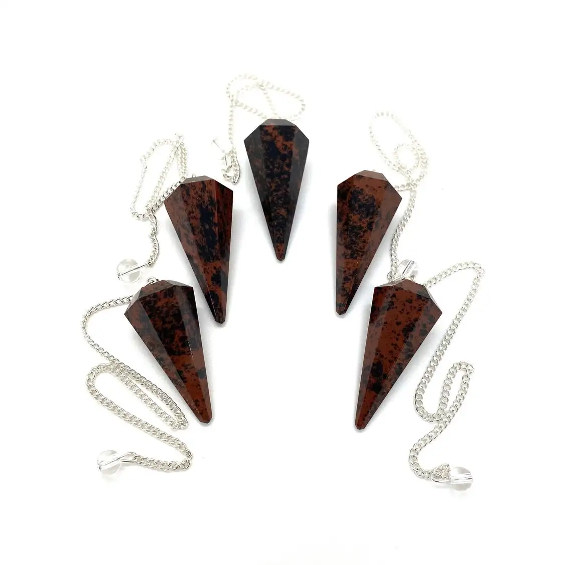 Оптовая продажа красное дерево обсидиан 6 граней камень маятник лечебный энергетический Балансирующий