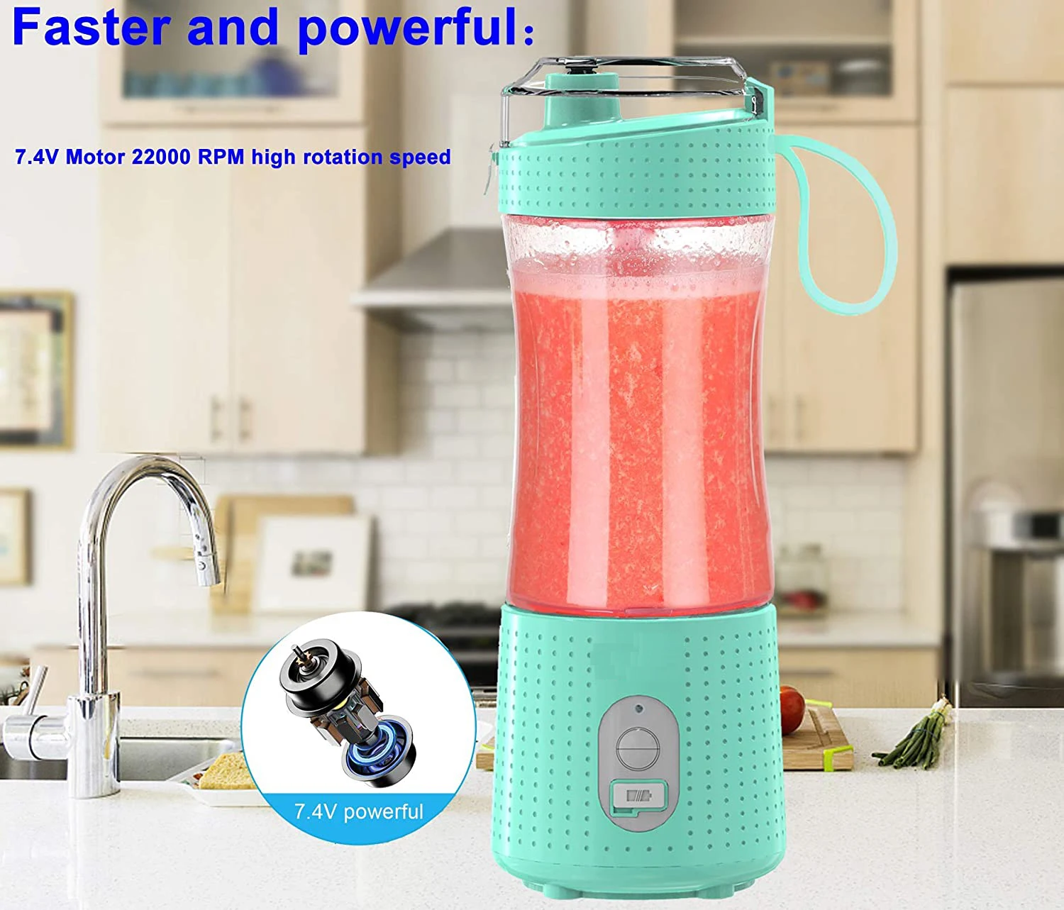 150W 7.4V 380ml Usb Mixer Electric Juicer Machine Smoothie Blender Mini Personal Blender Cup Juice Portable Blender