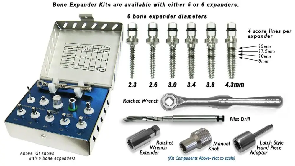 Dental Implant Bone Expander Kit Sinus Lift Drill Compression Oral Surgery