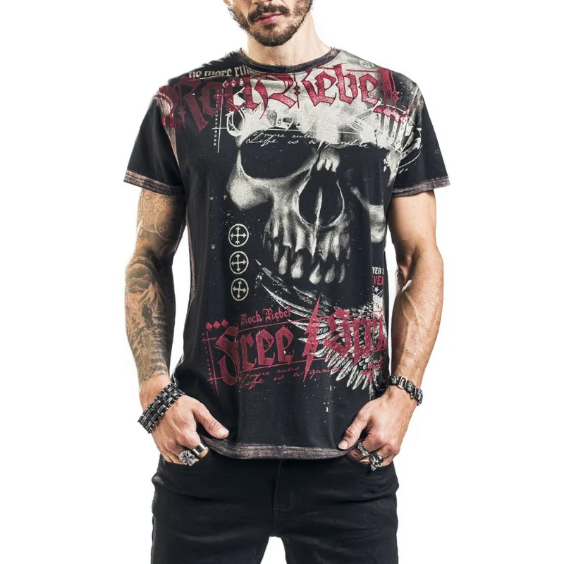 Футболка мужская с графическим логотипом дышащая хлопковая рубашка коротким рукавом 3d Dtg большие размеры