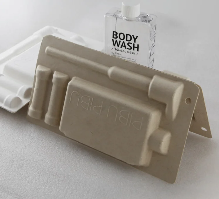 Экологически чистая косметическая упаковка прессованная целлюлозная формованные волоконные