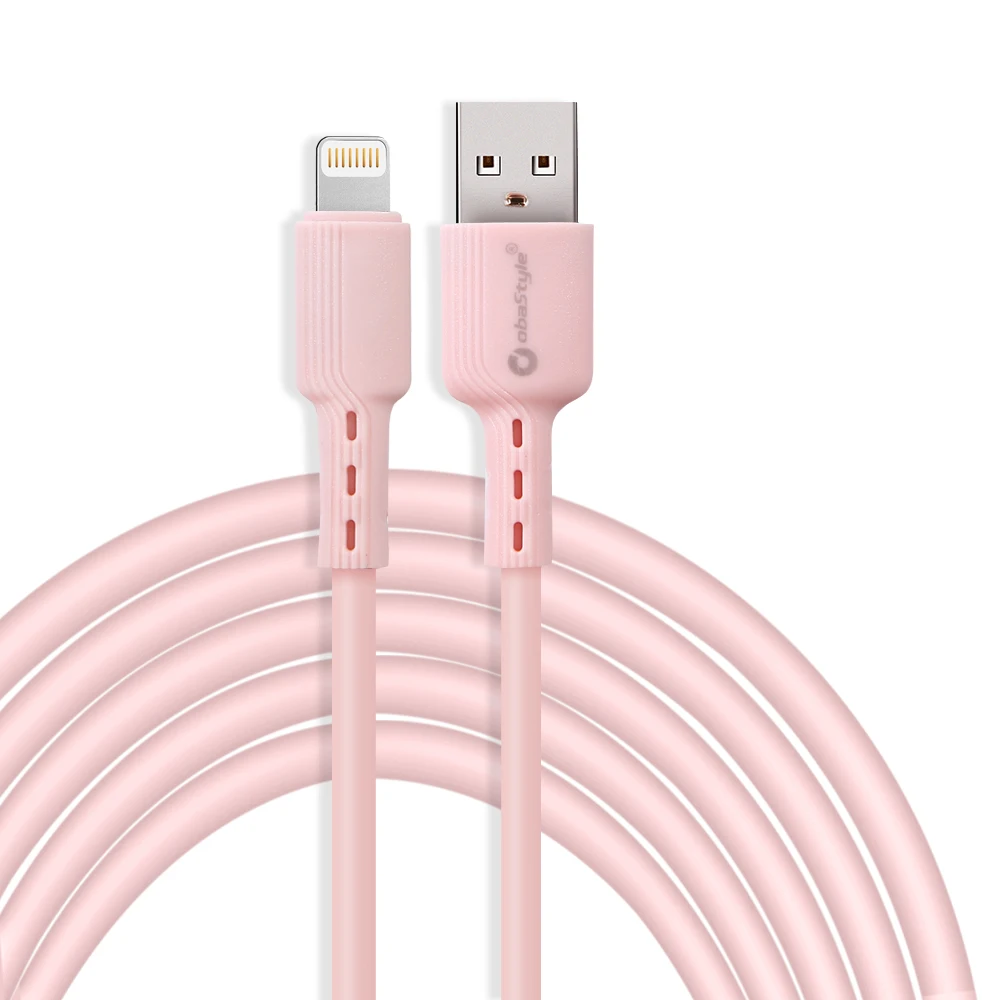 
Obastyle 100CM Macaron Color Liquid Silicone USB 8PIN 2.4A Data Transfer And Charging Cable For iPhone 