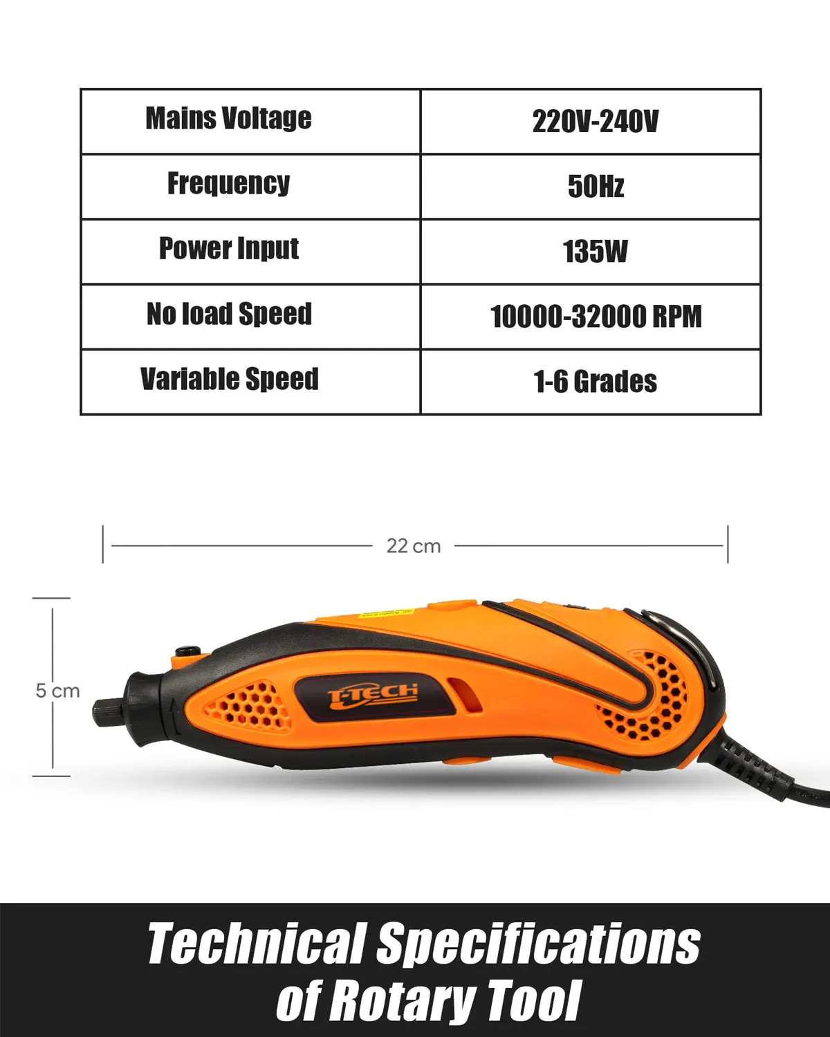 Dremel 135W Orange Portable Mini Electric Grinder 6-Speed Flex Shaft Keyless Chuck Carving Rotary Tools