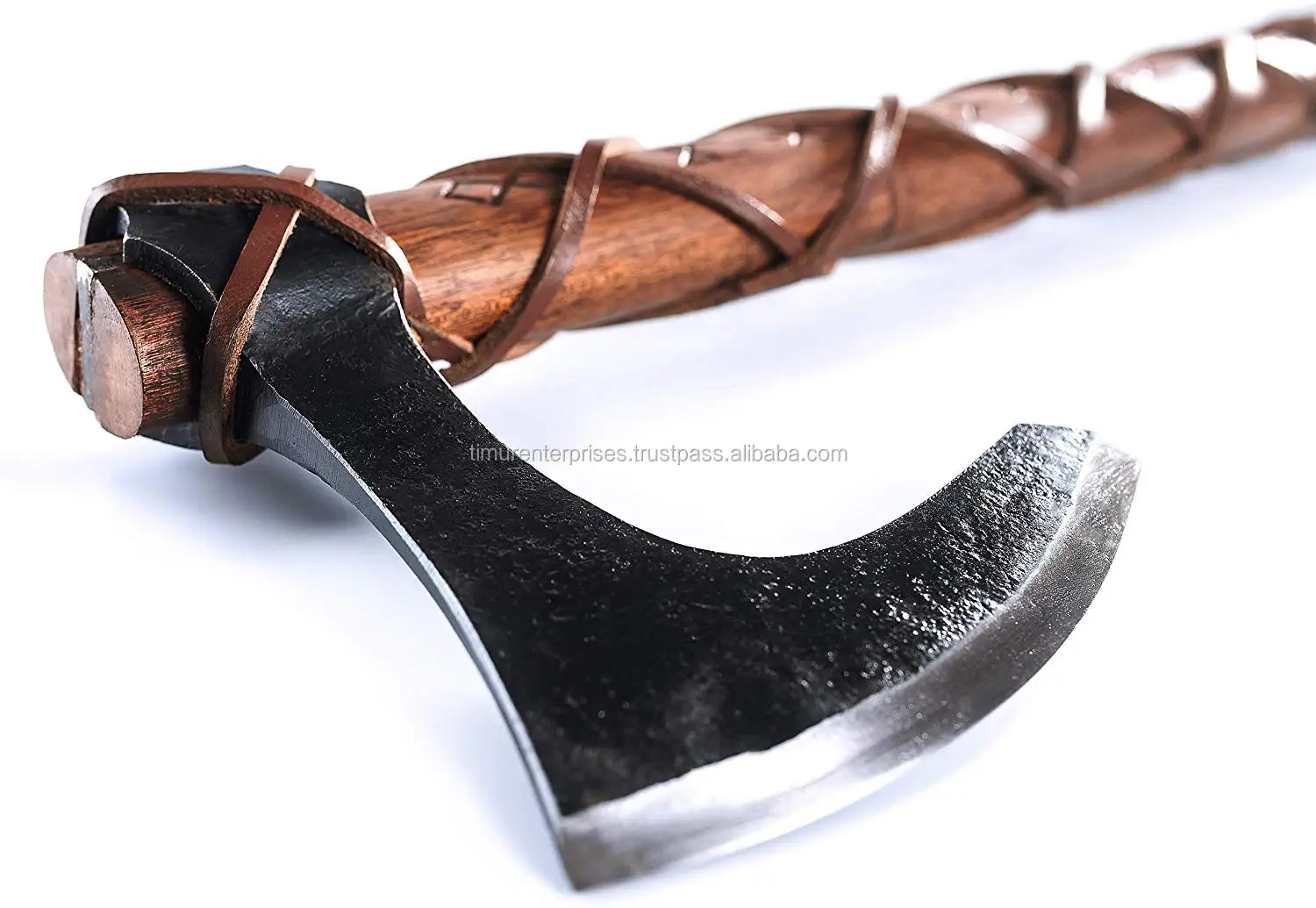 
HAND FORGED TOMAHAWK BEARDED HATCHET COMBAT THROWING HUNTING TOOl AXE One-Handed 24