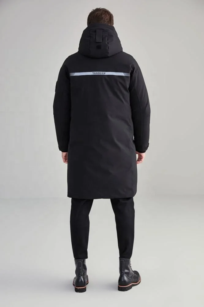 Tanboer new style black wind proof breathable overcoat custom bomber high quality short down jacket thin winter coat for male