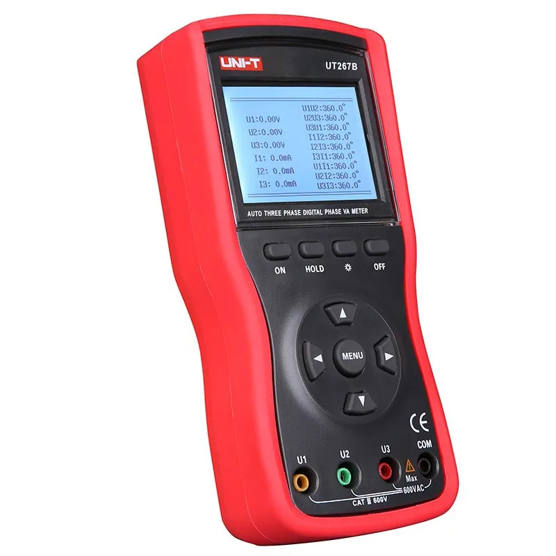 
UNI-T UT267B Intelligent 3 Phase Clamp Voltammeter Three Clamp Phase Voltmeter Power Meter Sequence Measurement AC 600V/20A 