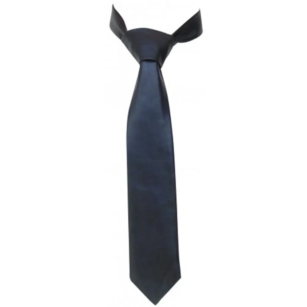 Мужской тонкий галстук ручной работы из искусственной кожи Черный узкий галстук