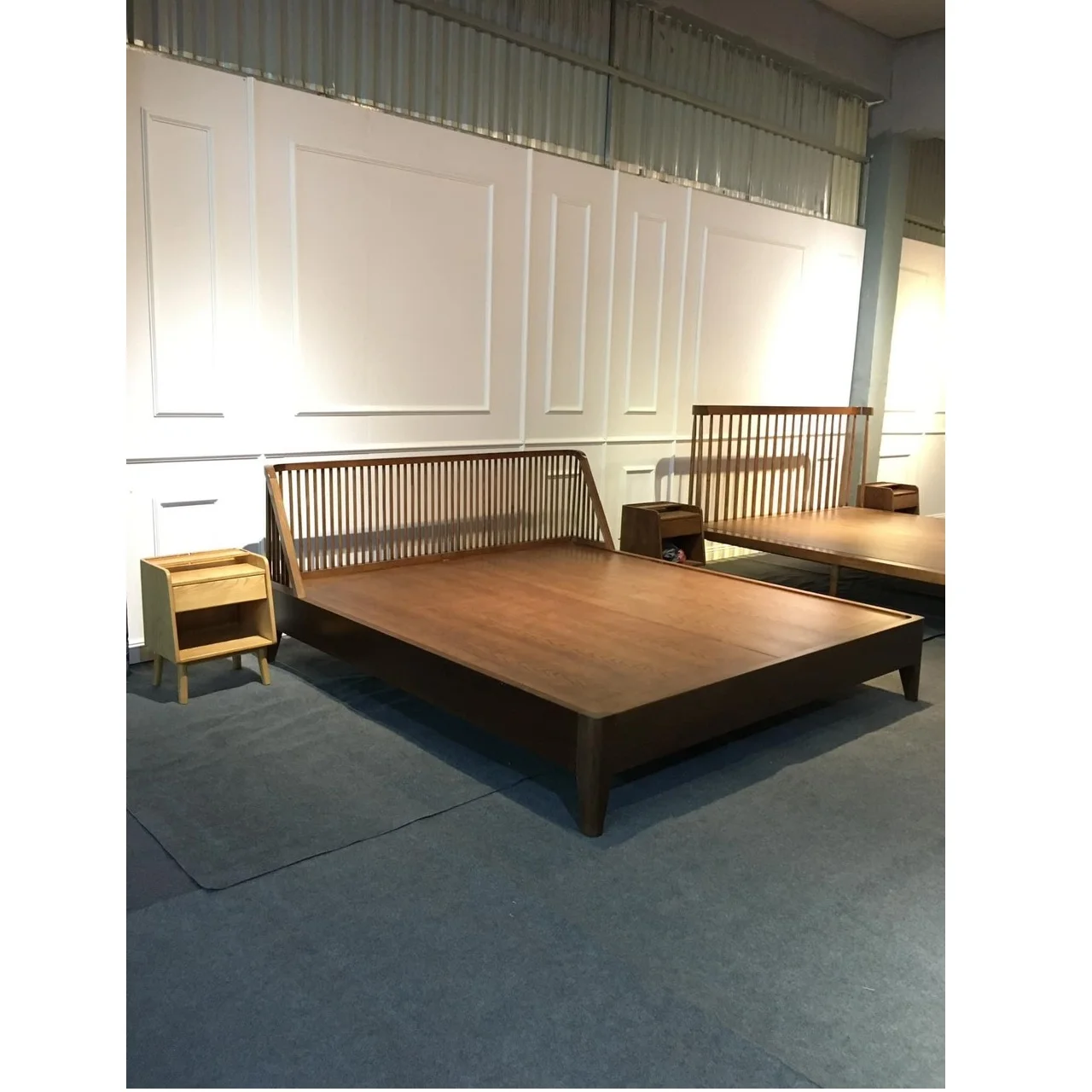 High Quality Apartment Application Natural Color Bed Room Application Wooden Bed Export From Vietnam