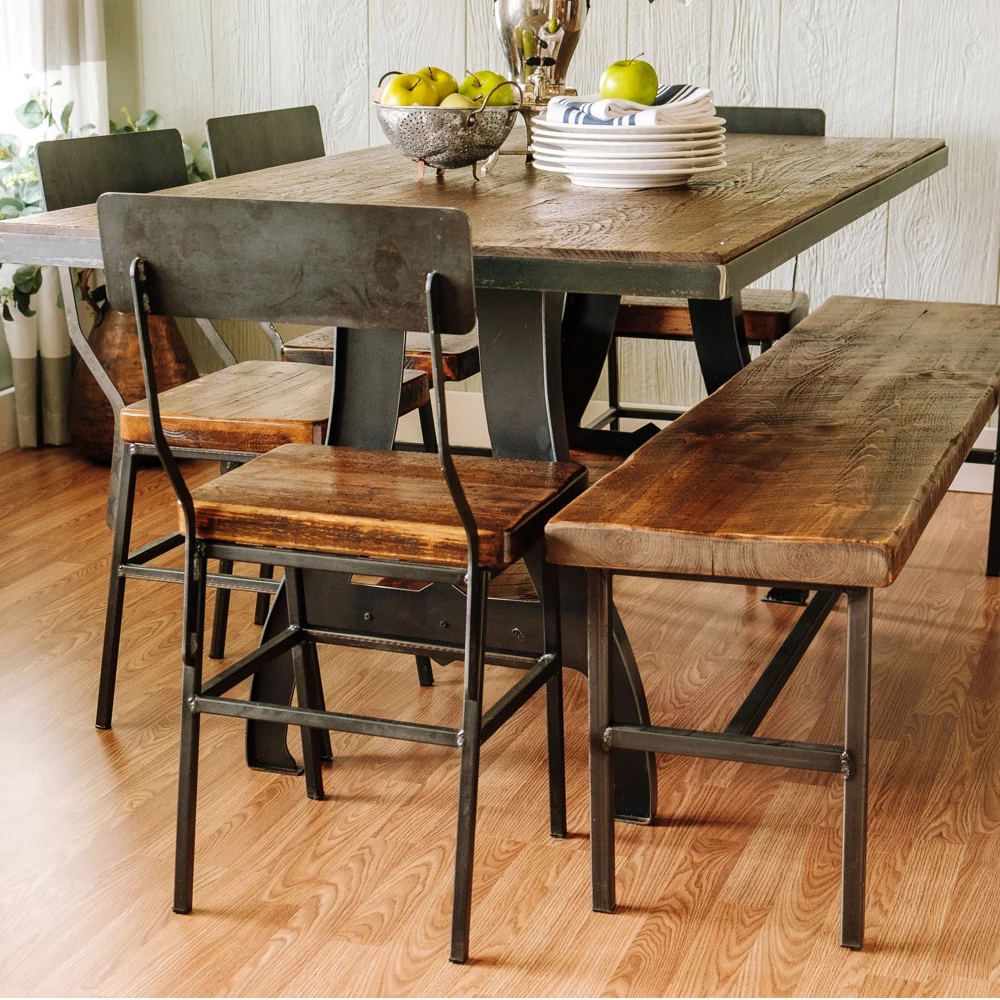 
Miller and Foundry Industrial Farm Metal Dining Bench Home Furniture Dining Room Furniture Dining Bench Seat 