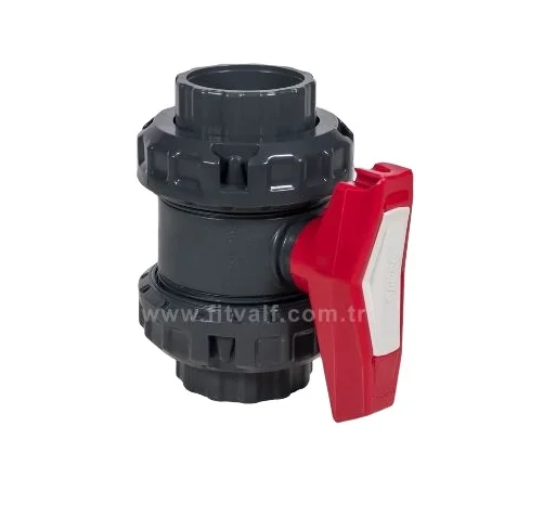 50mm Industrial Ball Valve / free sample / upvc / with red handle / upvc valve / PN16 / threaded / used  for chemical liquid
