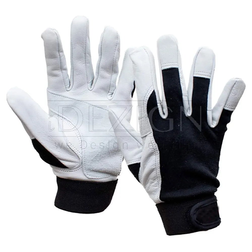  Защитное оборудование защитные рабочие перчатки двойная ладонь из свиной кожи с красными и синими полосками