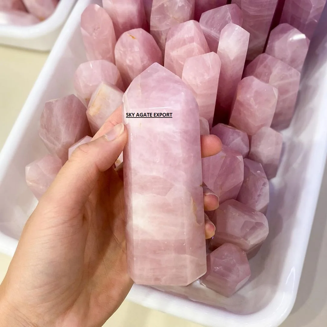 
 Оптовая продажа, розовый кварц, точечная башня, обелиск, натуральная Массажная палочка  