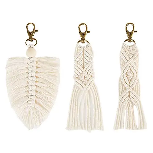 Artlady Colorful Tassel Keychain Macrame Decoration from India for Bag Decoration and Key Chain Collection