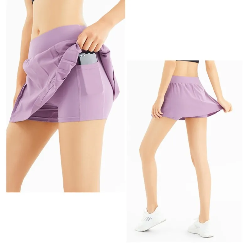 High Waisted Womens Tennis Short Running Workout Sports Skirt With Pockets Pleated Skirt Polo Dress Mini Tennis Skirt