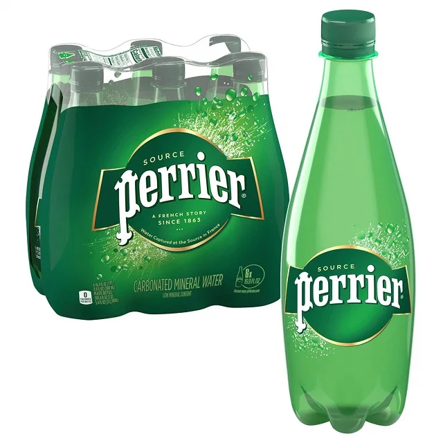 Perrier Sparkling Natural Mineral Water, 16.9 Oz, Case Of 24 Bottles