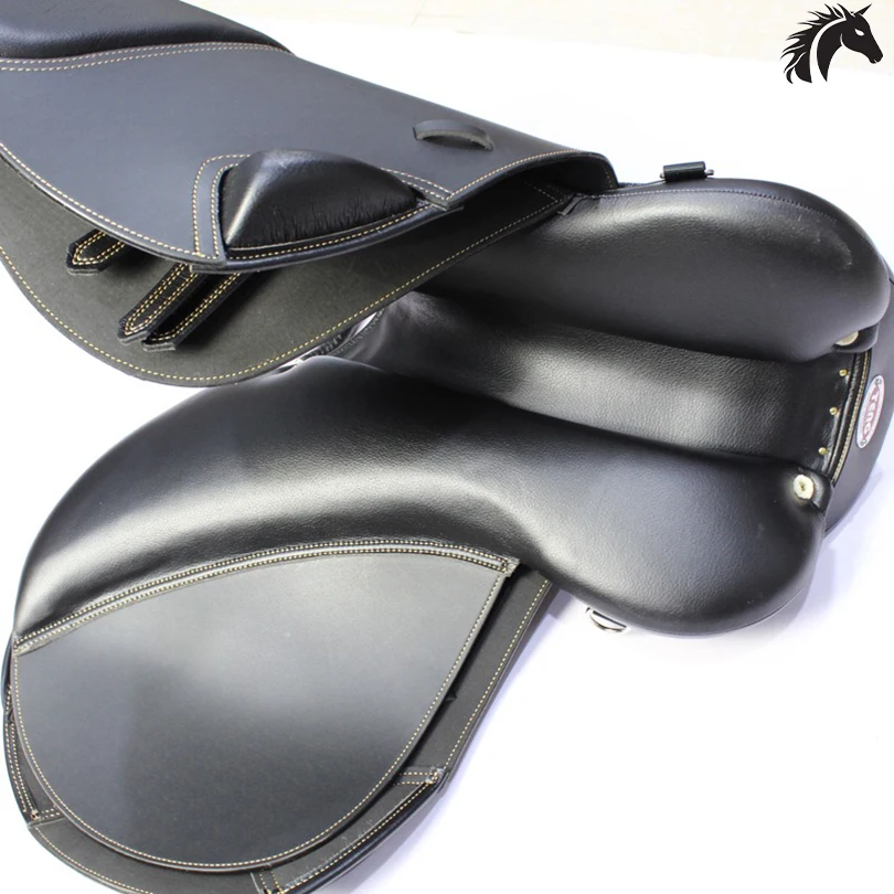 2022 New style western leather horse jumping saddle english horse saddle for horses racing