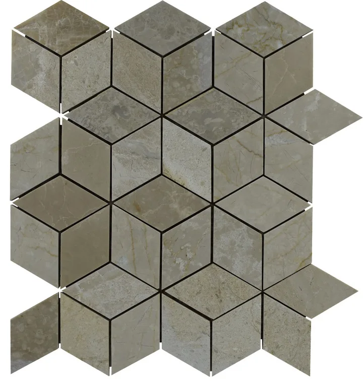 Grey Travertine 3d Shaped Shape Mosaic Tiles at Wholesale Price from India