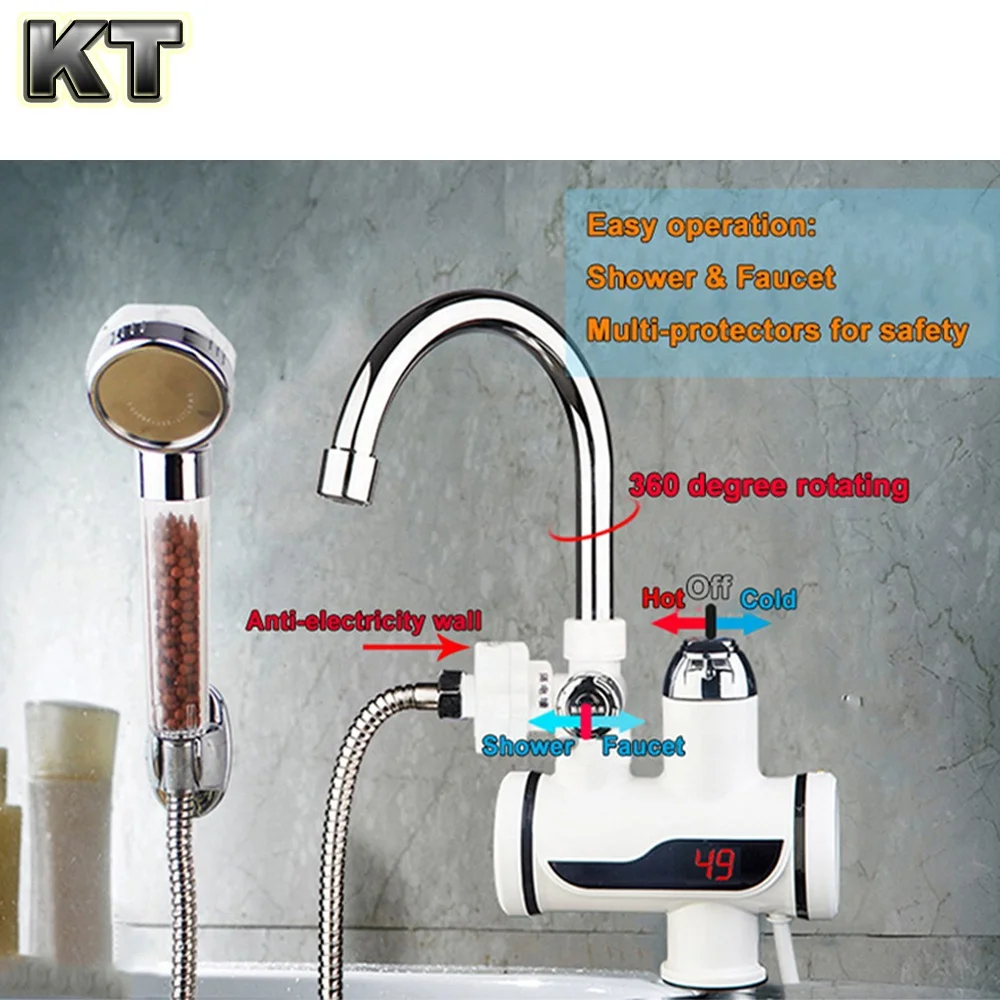 Digital instant water heater kitchen geyser instant electric water heater tap