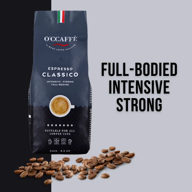 Best Quality Occaffe 80% Robusta 20% Arabica Classic Italian Espresso Coffee Beans For Moka Pot