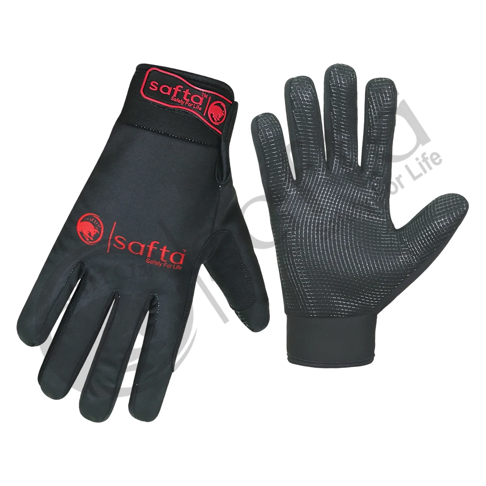 Black Mechanic Work Safety Gloves Automotive Mechanical Work Gloves Breathable And Excellent Grip