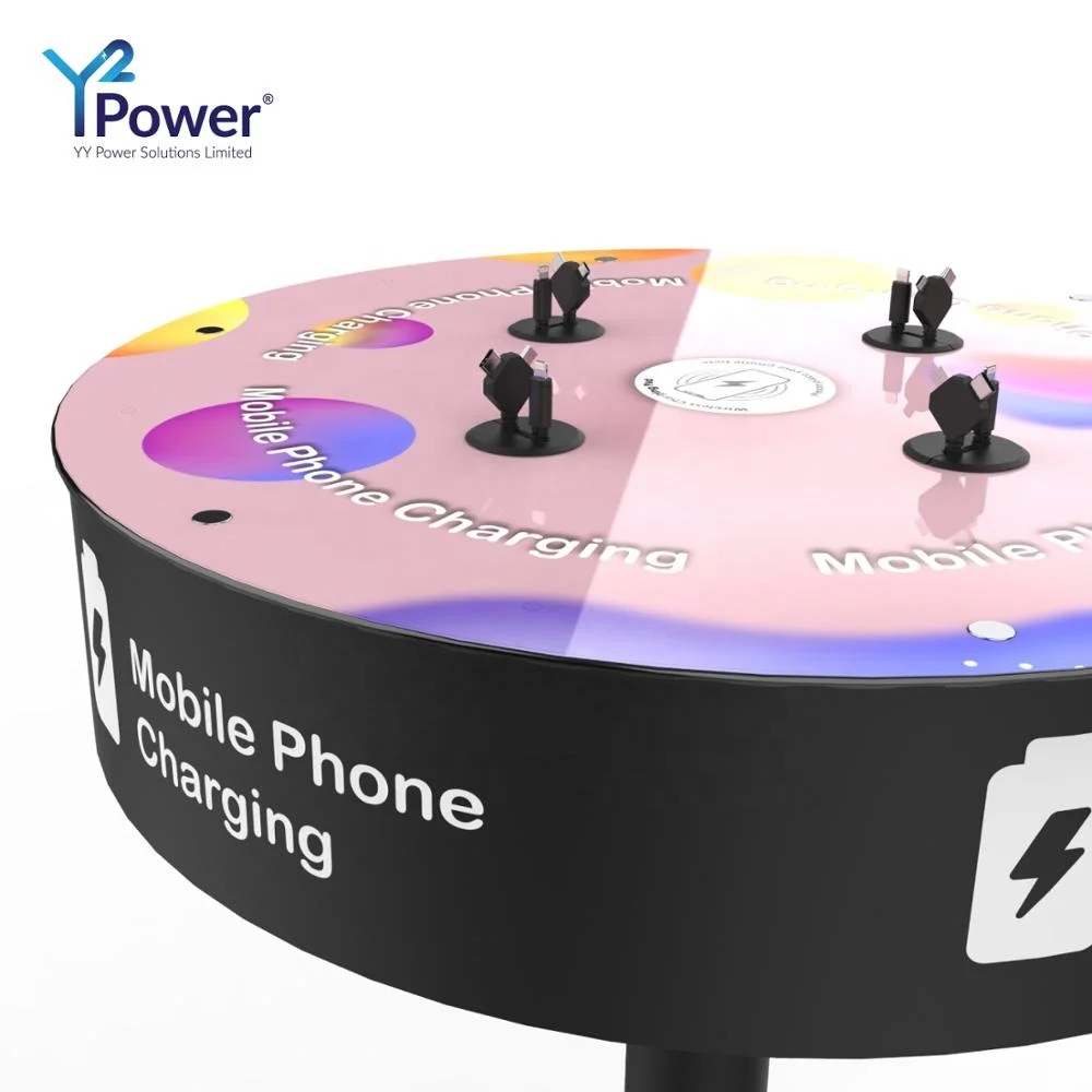 Y2 Power Classic Charging Table for bars, hospitality industry PT-T008-Y2 Steel wireless charge table for Restaurant Cafe