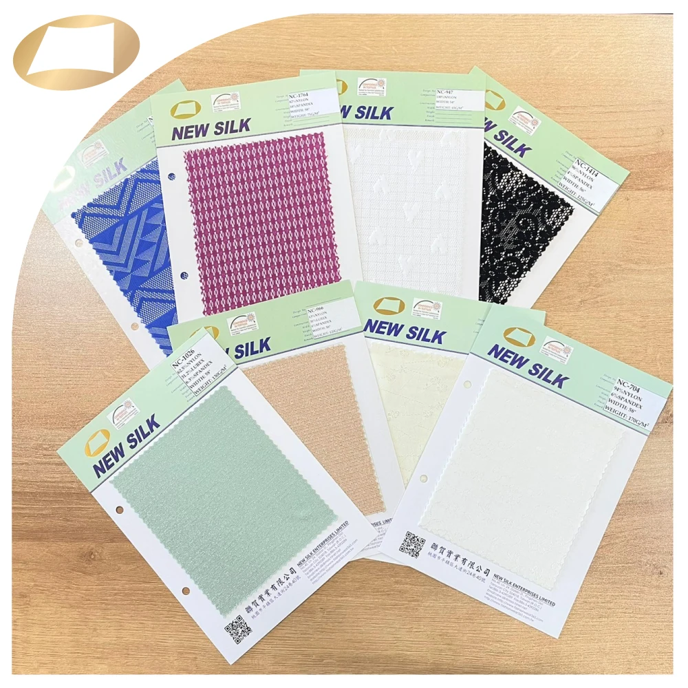 Жаккардовые кружева Модный дизайн ткань swatch бесплатный образец карты