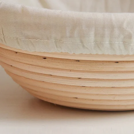 Round Oval Triangle Rattan Woven Bread Fermentation Proofing Basket with Cloth Cover