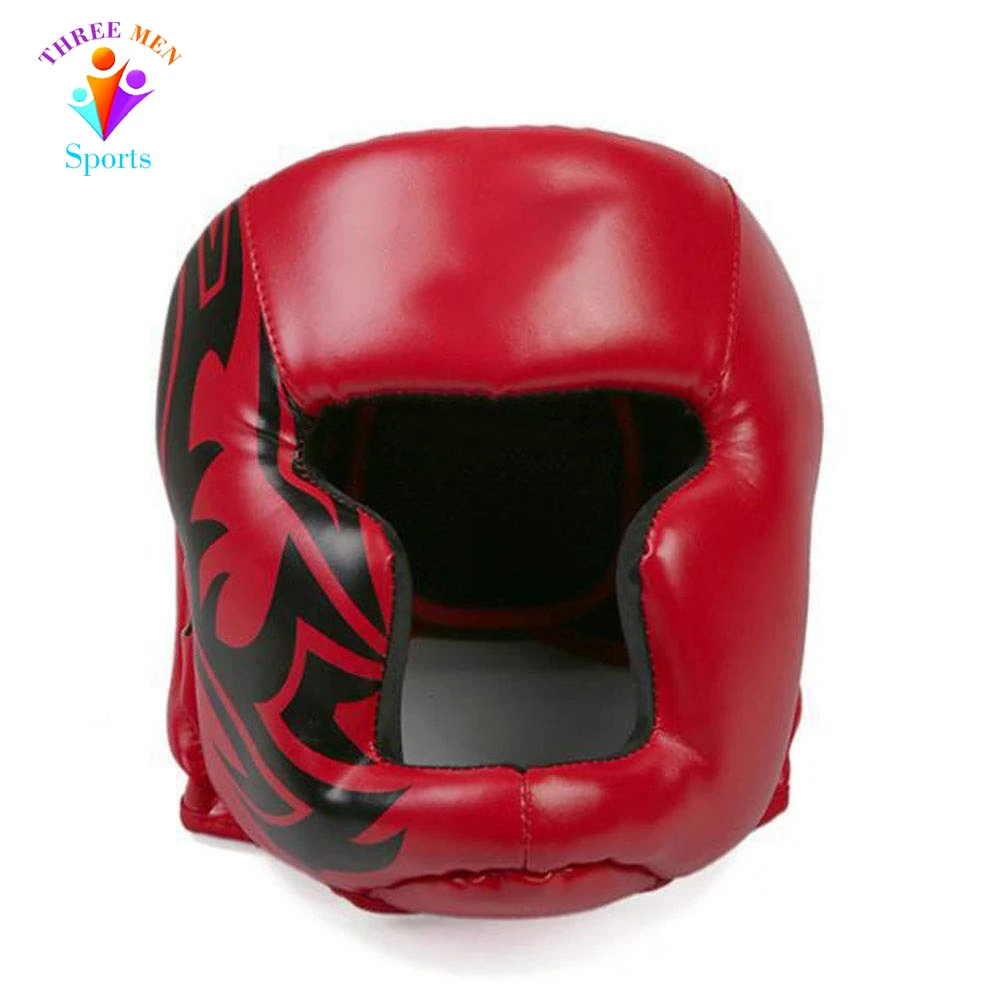Customized Label PU Leather Head Guard Helmet kick Boxing Safety Head Guards Face Protectors