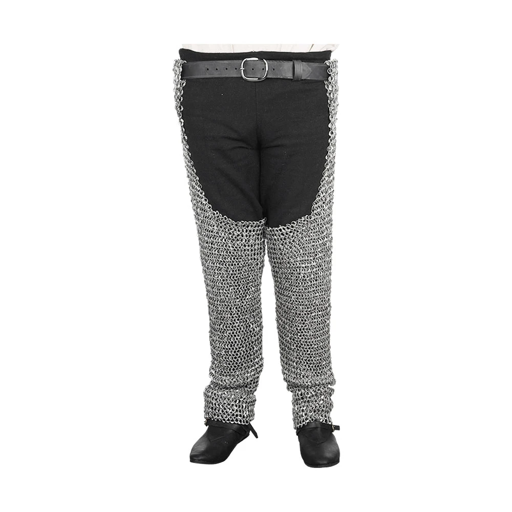 Indian Factory Manufactured Antique Style Aluminum Flat Riveted Dome Ring Custom Logo Printed Steel Chainmail Legging