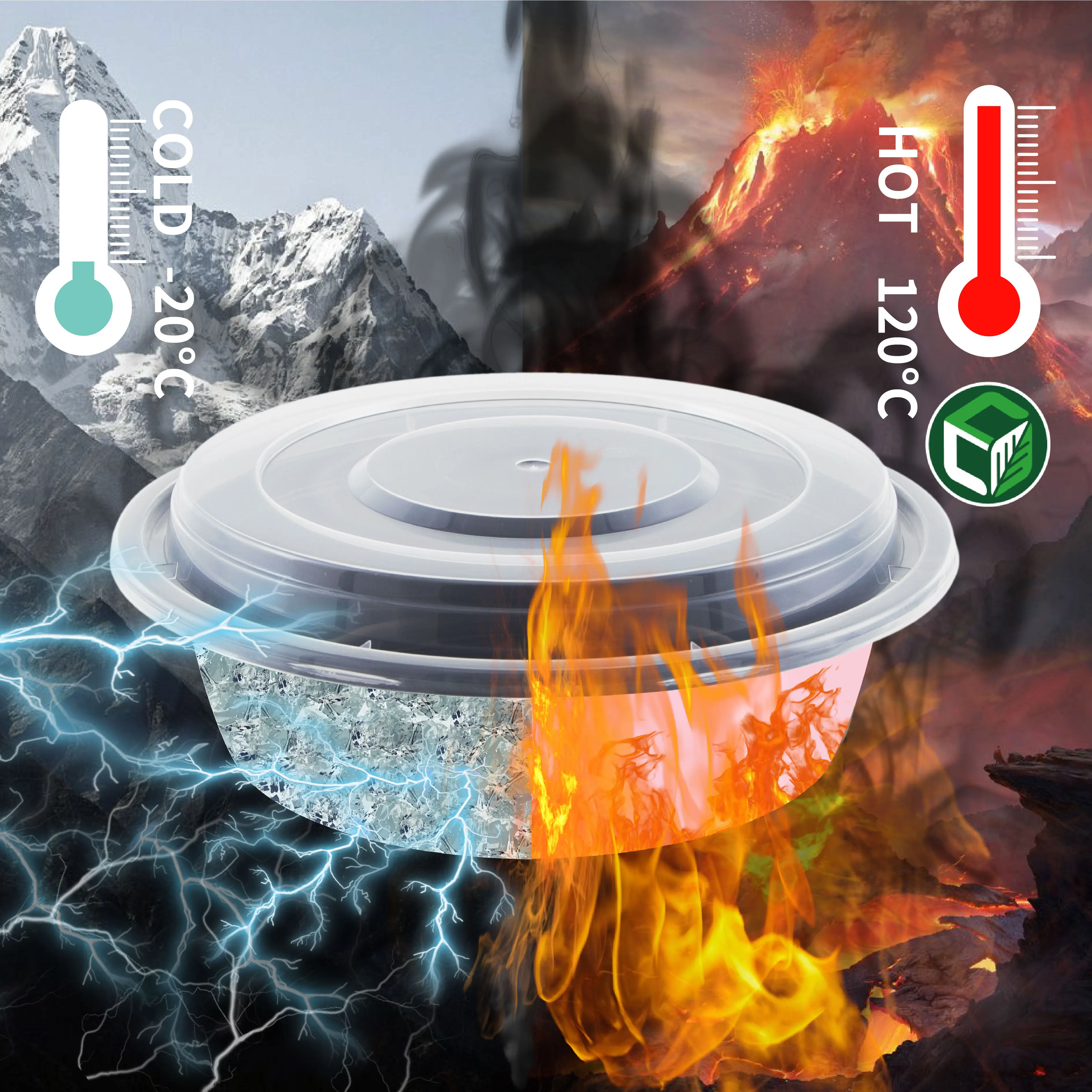 Disposable Stackable storage box PP togo plastic noodle bowl take away food container