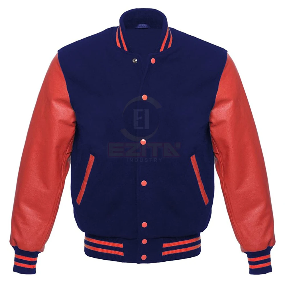 
Leather Sleeves Letterman Baseball Varsity College School University Jacket 