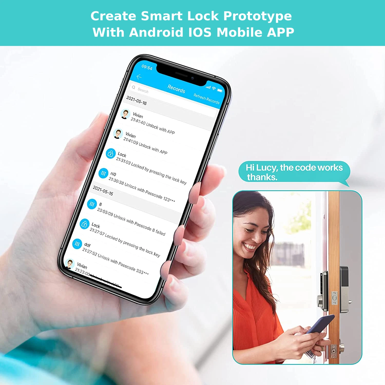 Create Smart Lock Prototype With Android IOS Mobile APP  Top Best Mobile Apps Development Services