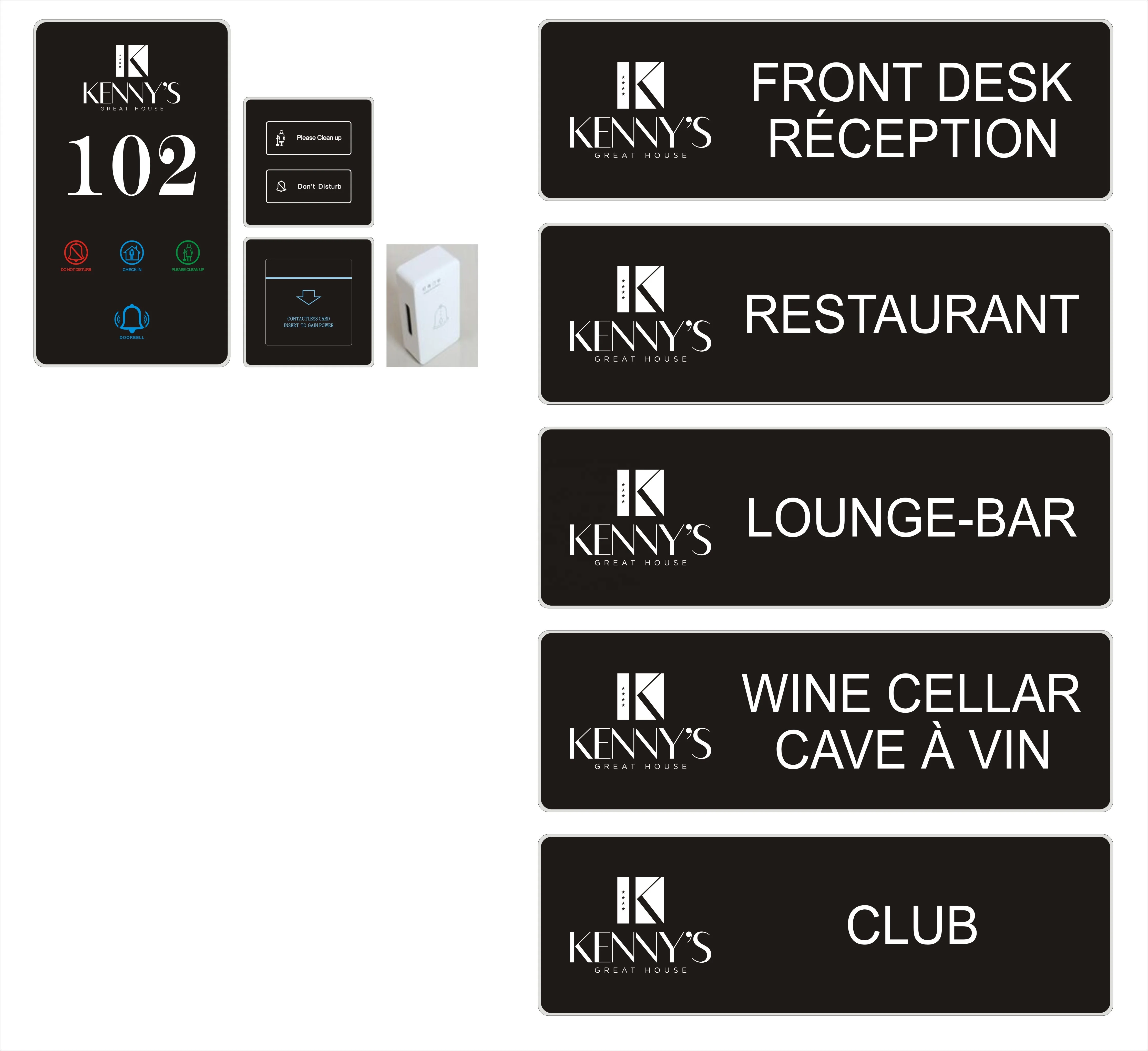 Hot Sale Smart Hotel Door Plate Room Number LED Signs DND MUR Panel Doorplate with Switch