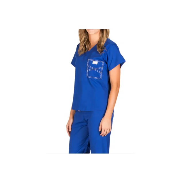 Slim Fit 100% Organic Cotton Scrub Uniforms Available In Unique Colors For Young Women In Cheap Prices