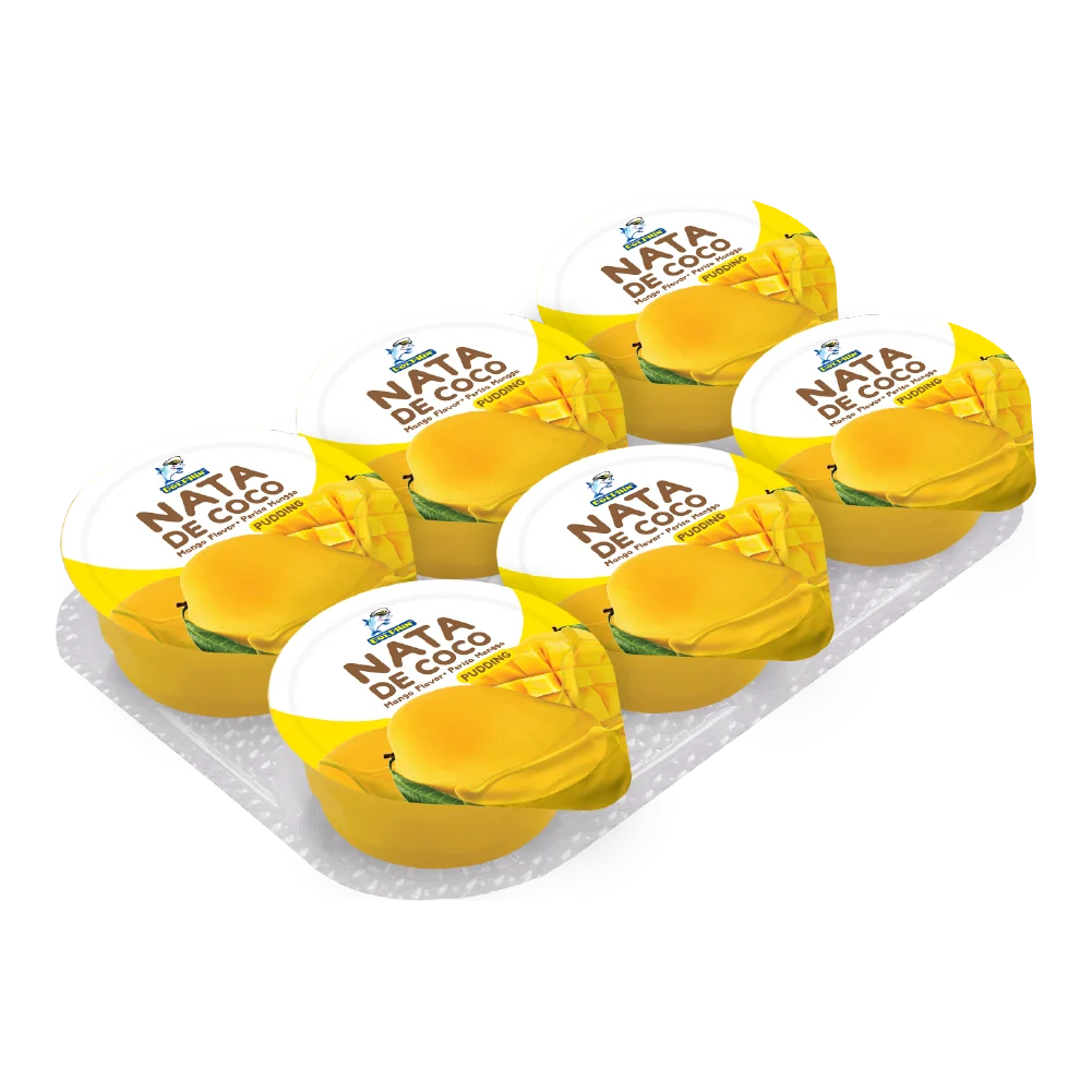 Mango Pudding 6 Cups with Nata De Coco 85g [Captain Dolphin]
