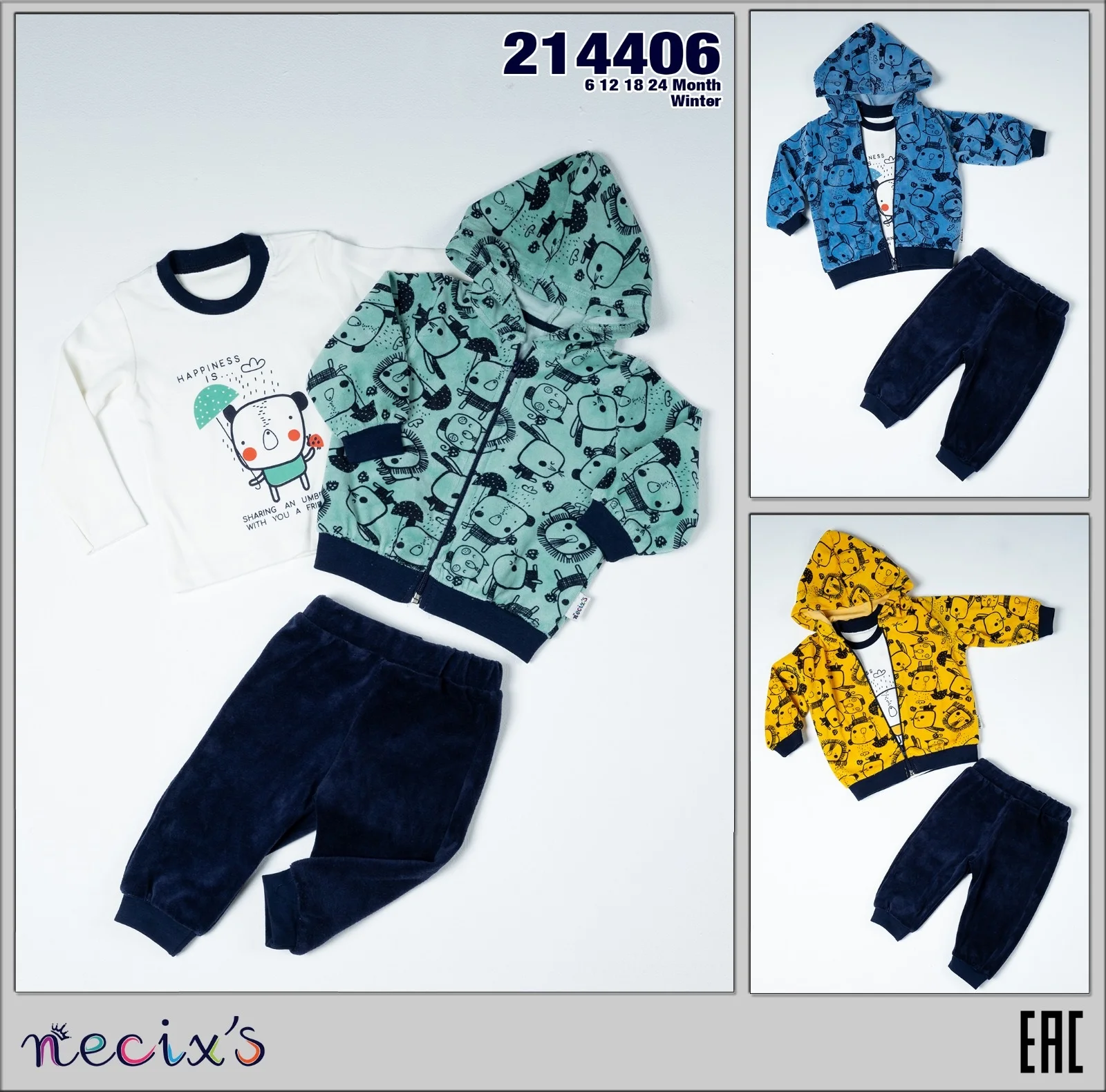 Горячая распродажа! 3 шт./комплект, детская зимняя хлопковая толстовка с капюшоном