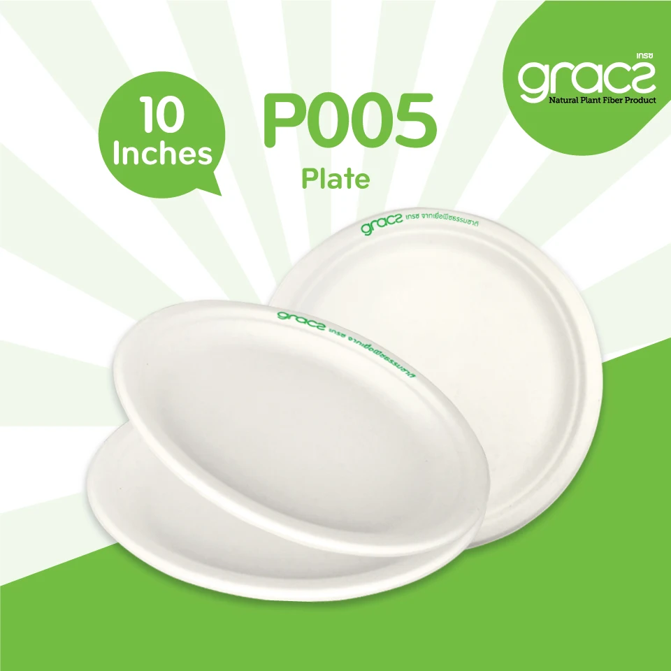 
Gracz Classic& Simple P005 Three-Compartment Plate 10 inches eco friendly dishes & plates food containers Thailand 