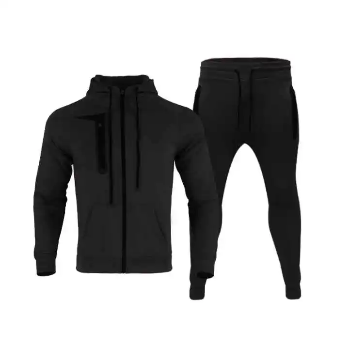 Custom Logo Men Polyester Tech Fleece Unbranded Tracksuit Two Pieces Jogging Tracksuit Men Sweat Suits