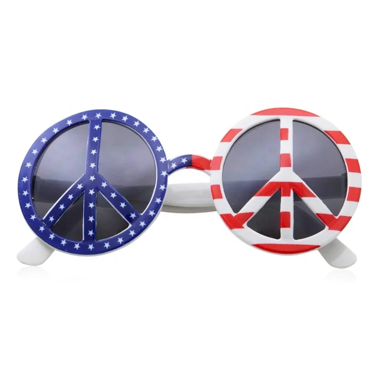USA Flag American Peace Party Round Sunglasses 4th of July Glasses