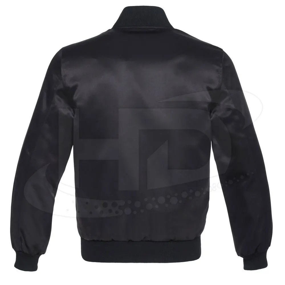 Custom embroidered  Baseball Satin Jacket 100 % Polyester Custom Satin baseball bomber varsity jackets / College Letterman