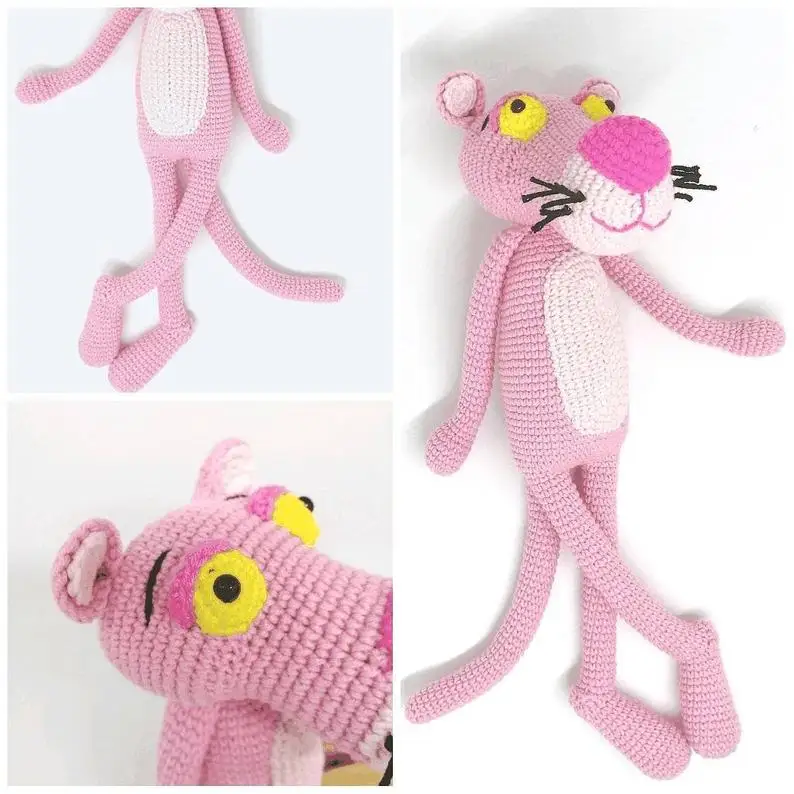 
Amigurumi baby playpens big pink panther crochet toy for kids 