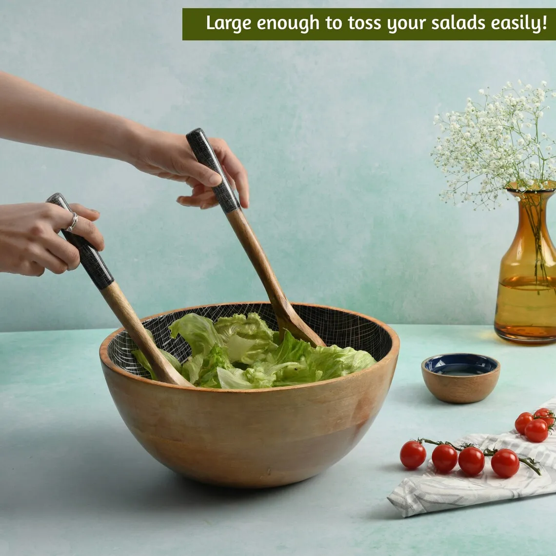 decorative wooden sustanable bowl with spoon on cheap price from India