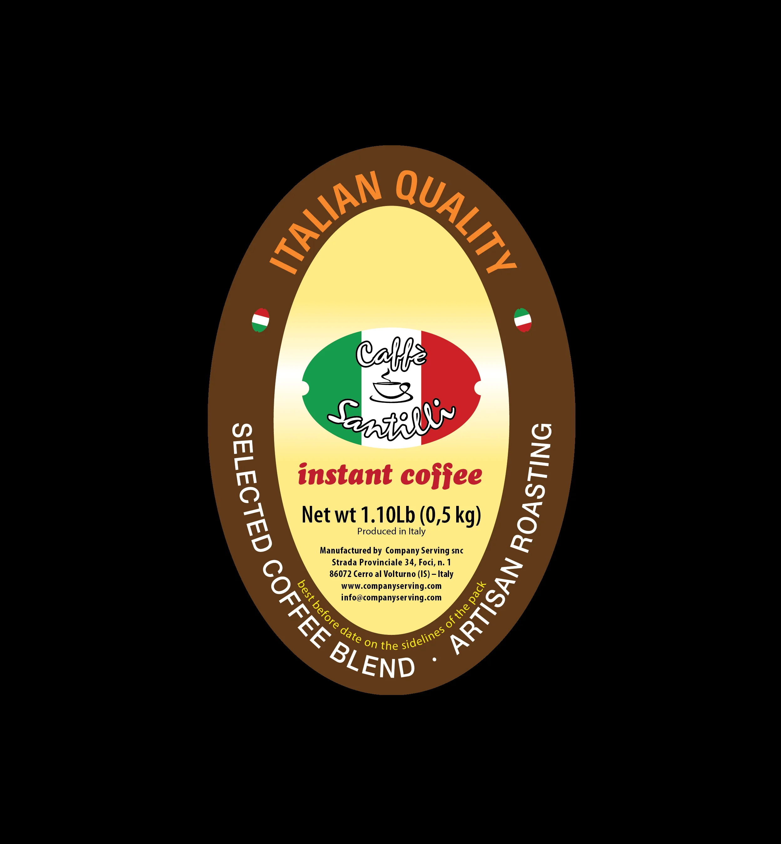 
Wholesale 100% Freeze Dried Instant Coffee 500 Gr. 25% Arabica + 75% Robusta by Santilli Coffee For Sale 