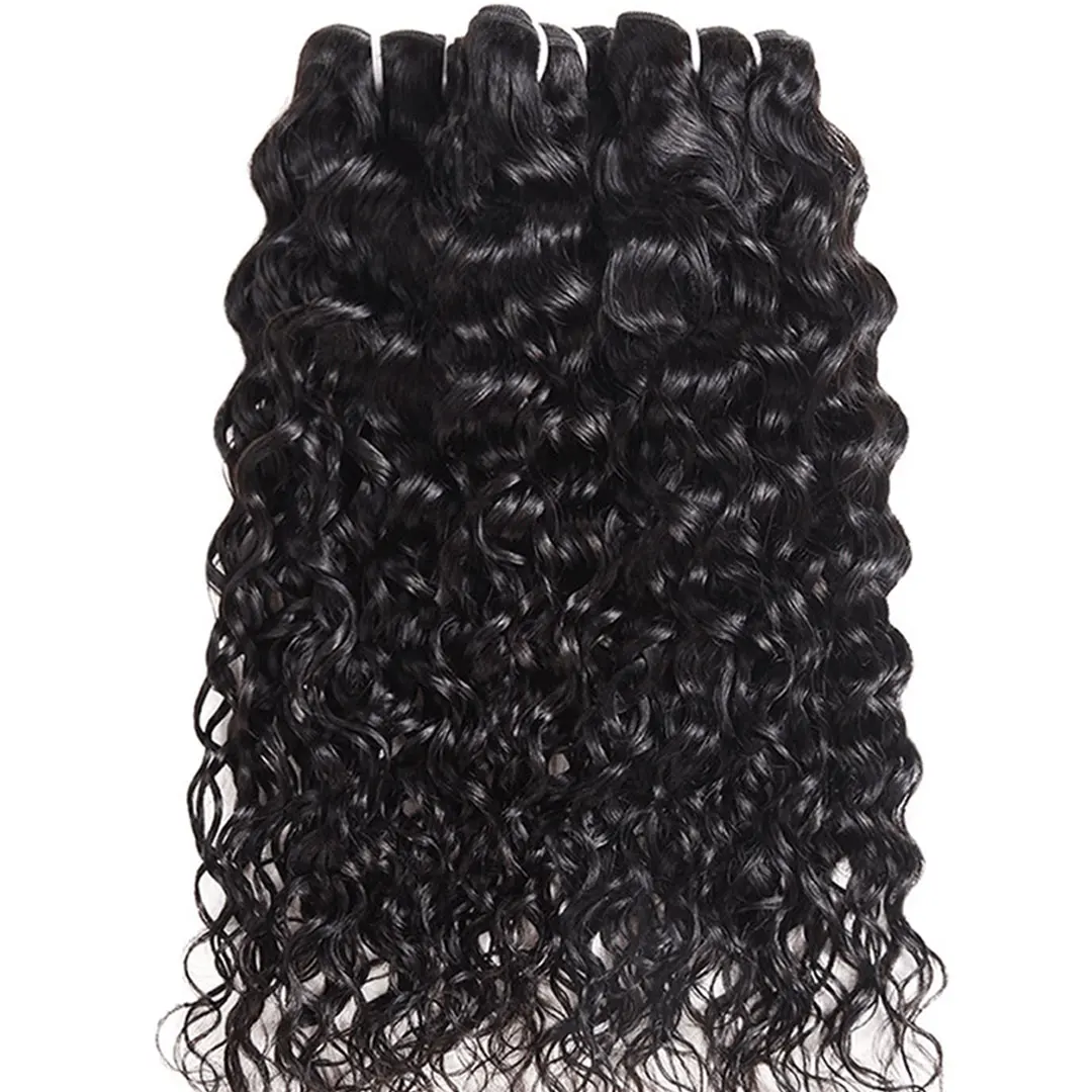 South Indian Temple One Donor Hair Cuticle Intact Lice and Nits Removed Soft Healthy Thick Ending Water Wave Hair Bundles