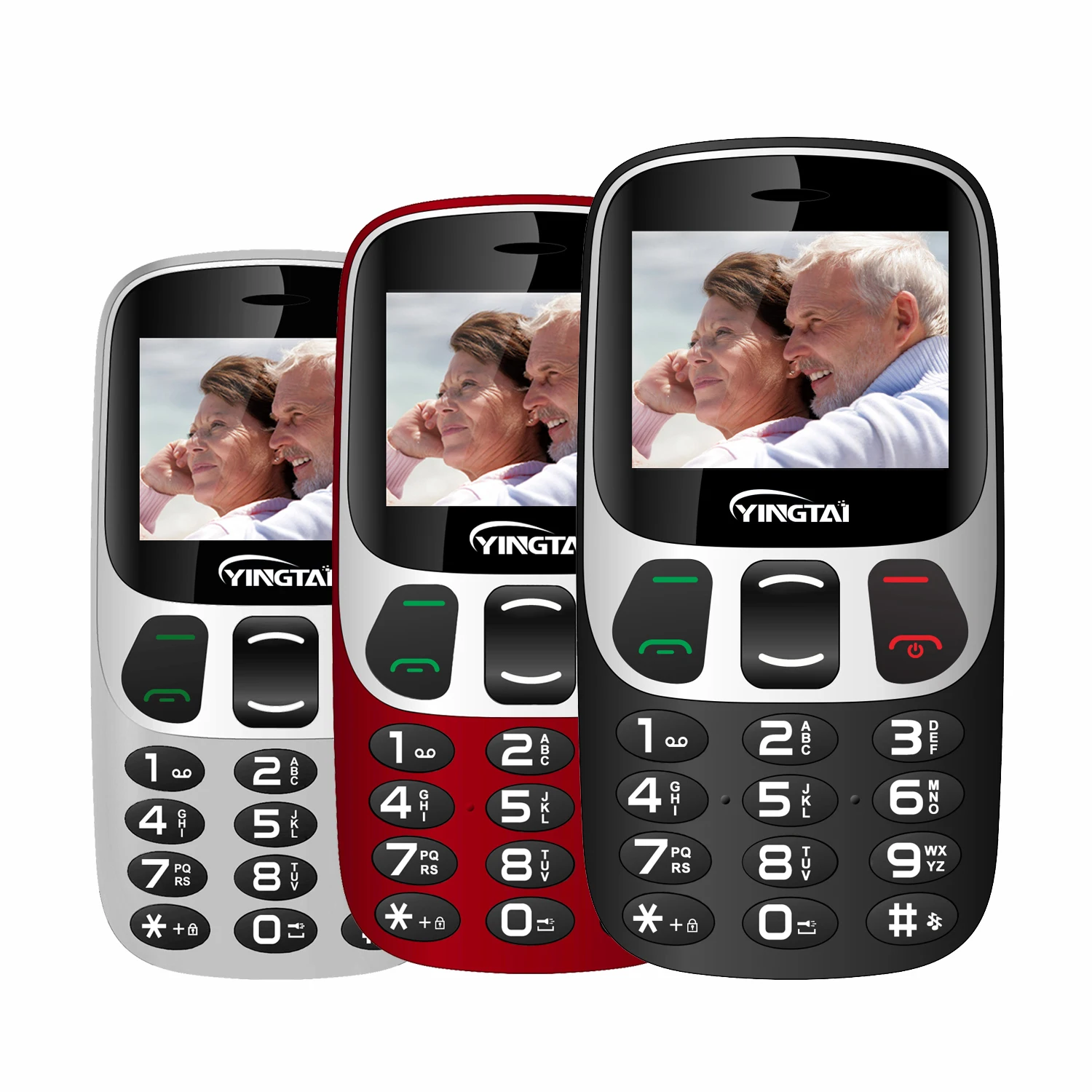 2.4 inch senior bar mobile phones with big buttons Curved Edge screen