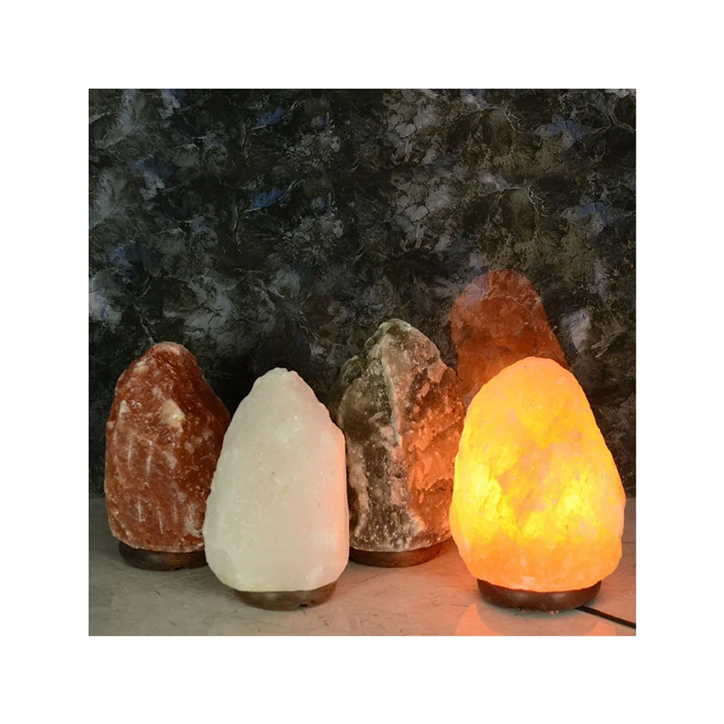 Хит продаж Ночной светильник ручной работы из натурального камня деревянная основа розовая Хрустальная скала Гималайская соляная лампа с регулятором яркости