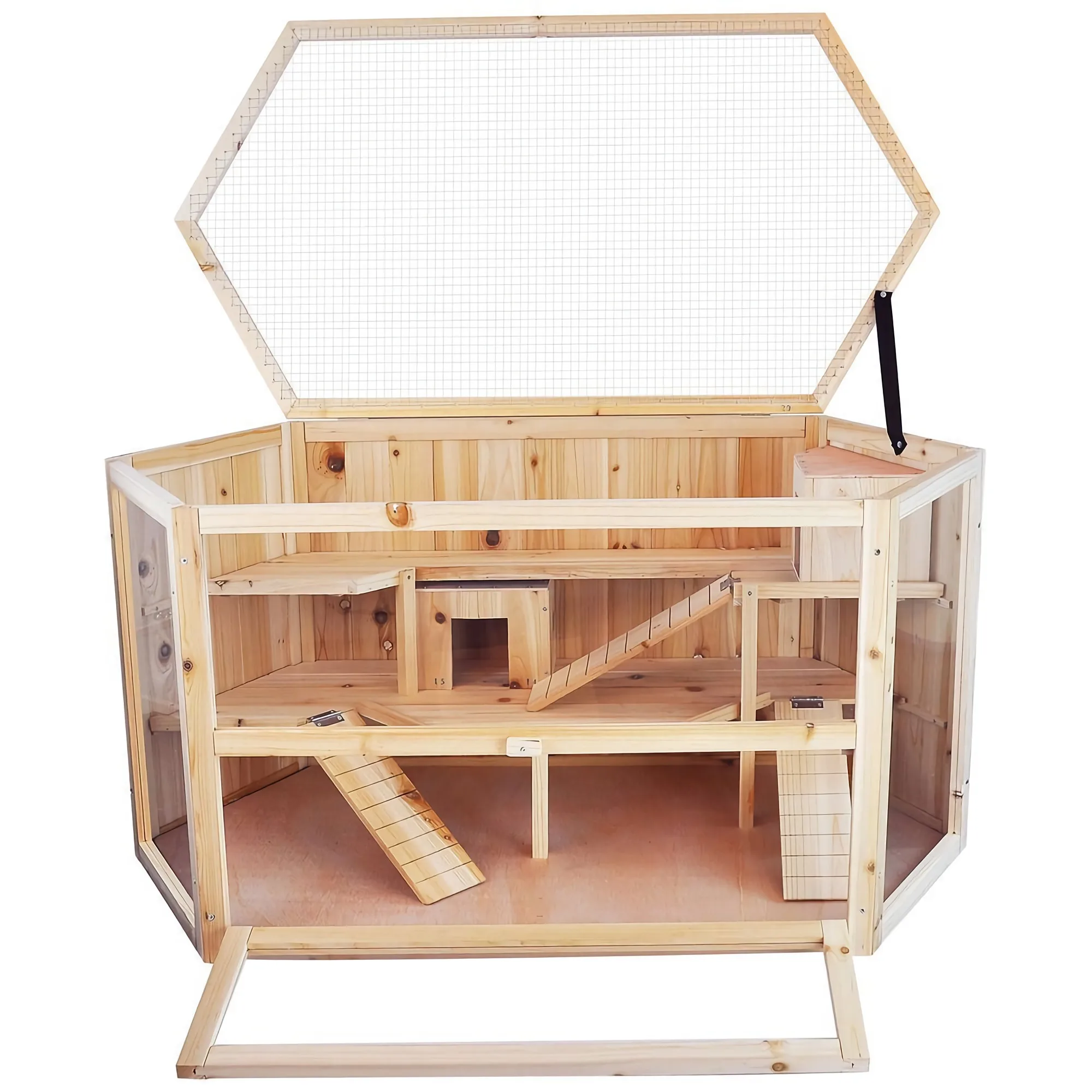 Wooden swing, ladder and rest platform set for rats, Chinchilla, rats, Gerbil and dwarf hamsters
