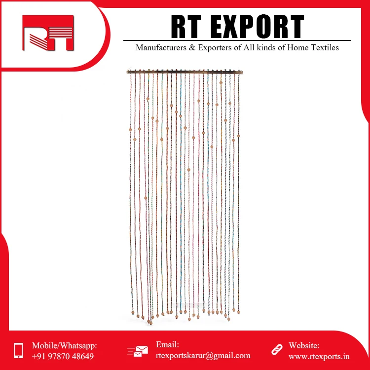 New Arrival Customized Design 100% Soft Cotton Material Modern Style Door Curtains Indian Supplier