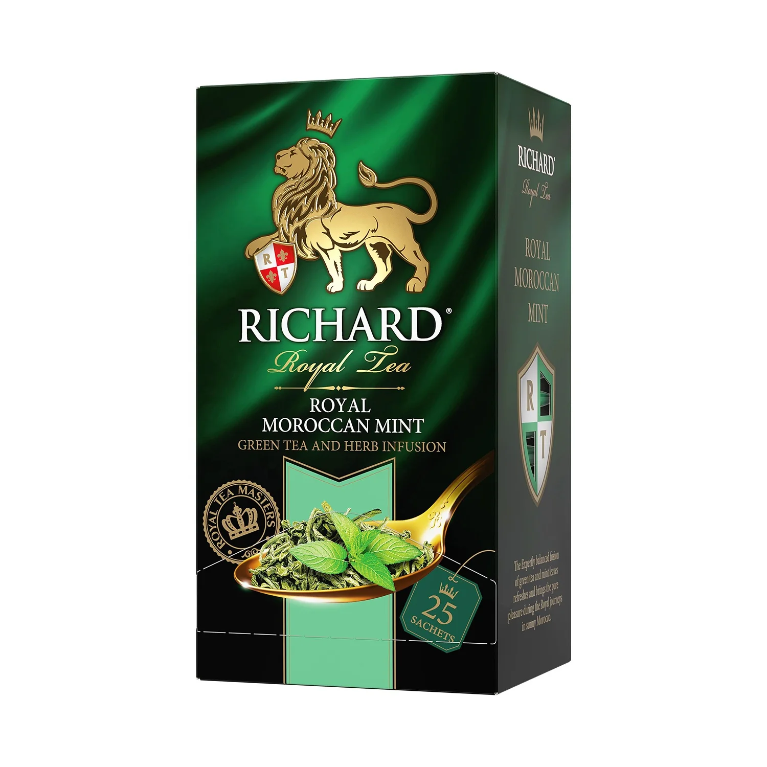 
 Чаепитие Ричард Роял Марокканская мята, зеленый чай с идеальным сбалансированным вкусом и долговечным сладким, гладким, охлаждающим покрытием, 25 пакетиков  
